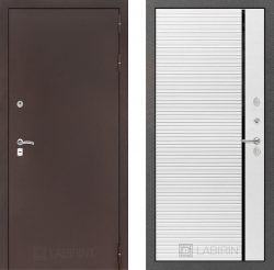 Дверь Лабиринт (LABIRINT) CLASSIC 22 Черная вставка Белый софт