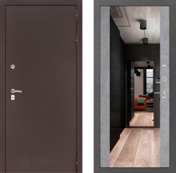Дверь Лабиринт (LABIRINT) CLASSIC с Зеркалом Максимум Бетон светлый