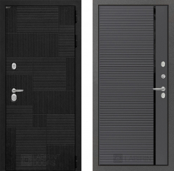 Дверь Лабиринт (LABIRINT) PAZL 22 Черная вставка Графит софт