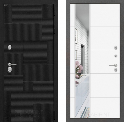 Дверь Лабиринт (LABIRINT) PAZL 19 с Зеркалом Белый софт