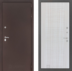 Дверь Лабиринт (LABIRINT) CLASSIC антик медный 06 Сандал белый