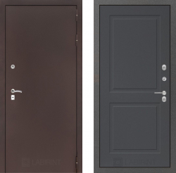 Дверь Лабиринт (LABIRINT) CLASSIC антик медный 11 Графит софт
