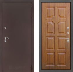 Дверь Лабиринт (LABIRINT) CLASSIC антик медный 17 золотой дуб