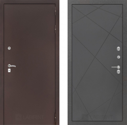 Дверь Лабиринт (LABIRINT) CLASSIC антик медный 24 Графит софт
