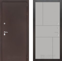 Дверь Лабиринт (LABIRINT) CLASSIC антик медный 21 Грей софт