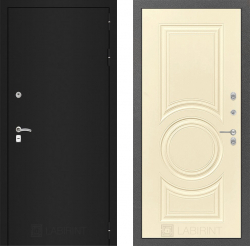 Дверь Лабиринт (LABIRINT) CLASSIC шагрень черная 23 Шампань
