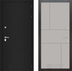 Дверь Лабиринт (LABIRINT) CLASSIC шагрень черная 21 Грей софт