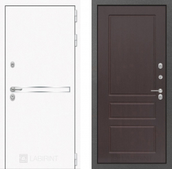 Дверь Лабиринт (LABIRINT) LINE WHITE 03 Орех премиум