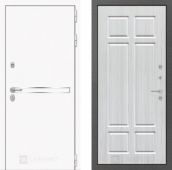 Дверь Лабиринт (LABIRINT) LINE WHITE 08 Кристалл вуд