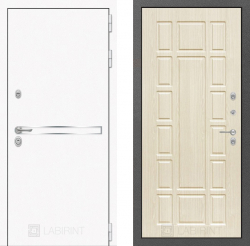Дверь Лабиринт (LABIRINT) LINE WHITE 12 Беленый дуб