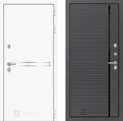 Дверь Лабиринт (LABIRINT) LINE WHITE 22 Черная вставка Графит софт