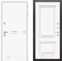 Дверь Лабиринт (LABIRINT) LINE WHITE 26 Эмаль Белый (RAL-9003)