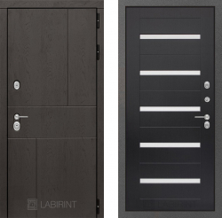 Дверь Лабиринт (LABIRINT) URBAN 01 Белое стекло Венге