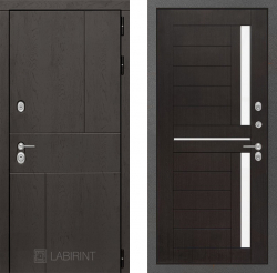 Дверь Лабиринт (LABIRINT) URBAN 02 Белое стекло Венге