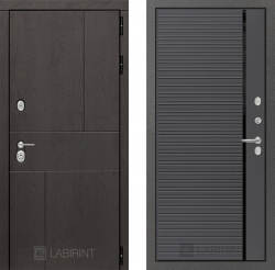 Дверь Лабиринт (LABIRINT) URBAN 22 Черная вставка Графит софт