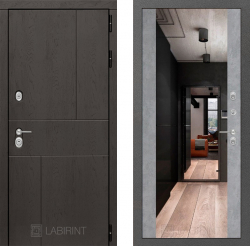Дверь Лабиринт (LABIRINT) URBAN с Зеркалом Максимум Бетон светлый