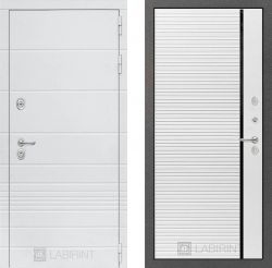 Дверь Лабиринт (LABIRINT) TRENDO 22 Черная вставка Белый софт