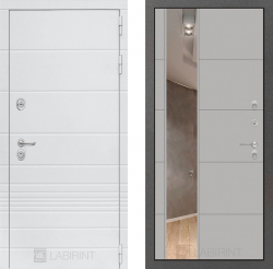 Дверь Лабиринт (LABIRINT) TRENDO 19 с Зеркалом Грей софт