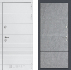 Дверь Лабиринт (LABIRINT) TRENDO 25 Черный молдинг Бетон светлый