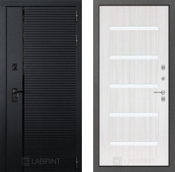 Дверь Лабиринт (LABIRINT) PIANO 01 Белое стекло Сандал белый