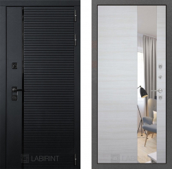 Дверь Лабиринт (LABIRINT) PIANO с Зеркалом Акация светлая