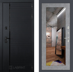 Дверь Лабиринт (LABIRINT) PIANO 18 с Зеркалом Бетон светлый