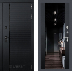 Дверь Лабиринт (LABIRINT) PIANO с Зеркалом тонированным Максимум Графит софт
