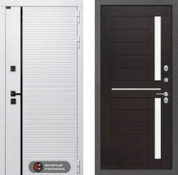 Дверь Лабиринт (LABIRINT) ROYAL 02 Белое стекло Венге