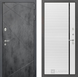 Дверь Лабиринт (LABIRINT) LOFT 22 Черная вставка Белый софт