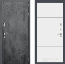 Дверь Лабиринт (LABIRINT) LOFT 25 Черный молдинг Белый софт