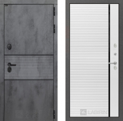 Дверь Лабиринт (LABIRINT) INFINITY 22 Черная вставка Белый софт